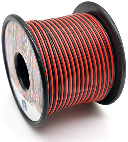 0,35mm² 22AWG Elektrischer Draht Kabel 2 adriges 60 Metern Spule | Betriebspannung von DC 12V bis 300V die verzinnter kupferlitzen Drähte kann LED Streifen oder LED-Lampe