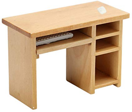 Puppenhaus Möbel Miniatur Holz Computer Schreibtisch Und Tastatur Modell Fee Gartenmöbel Puppenhaus Miniatur Zubehör