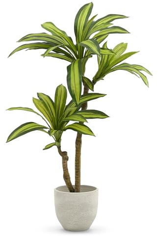 Maia Shop - Künstliche Dracaena 105 cm | Hyperrealistische dekorative Pflanze | Tropischer Baum zur Dekoration von Haus und Büro | Künstliche Pflanze mit Topf für Innen- und überdachte Außenbereiche