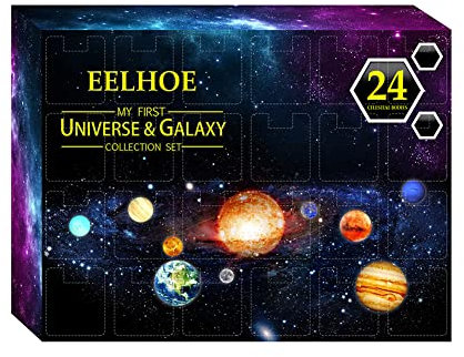 Surakey Adventskalender Spielzeug 2021, 24 Tage Weihnachts Countdown Kalender Mit 24 Stück Universum Planet,Weihnachtskalender Spielzeug,Weihnachts Countdown-Geschenkbox Für Kinder