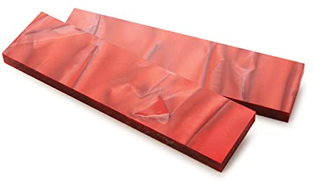 Woodriver Acrylic Knife Scale - 3/8 X 1-1/2 X 6 - Red Rage