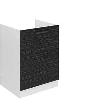 Belini Unterschrank Küche, Spülenunterschrank 60 cm Breite. SDZ Küchenunterschrank ohne Arbeitsplatte. Spülenschrank mit 1 Tür, Königliches Ebenholz