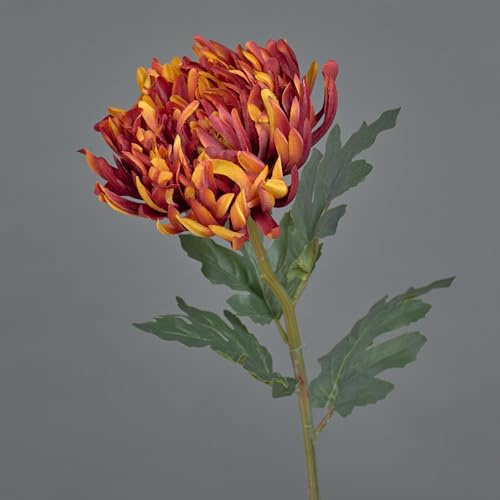 artplants.de Kunstblume Chrysantheme LINGYUN, orange, 65 cm - Künstlicher Blumenzweig
