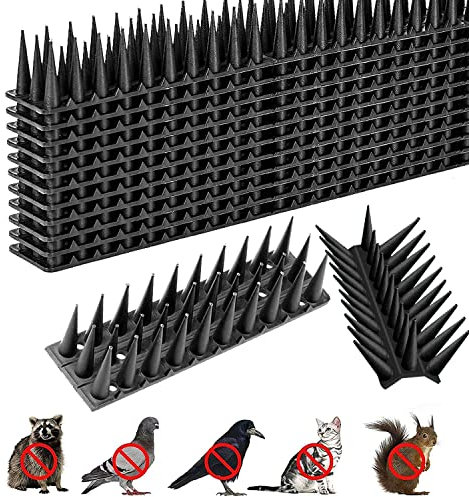 12 Vogelabwehr aus Kunststoff, 5.16M Taubenabwehr Spikes, 3 Reihig Vogelabwehr Taubenabwehr Katzen Spikes,Taubenspikes Taubenschutz,Vogelschutz Spikes,Taubenabwehr für Balkon Zäune Mauern Fensterbank