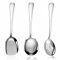 3pcs Servierlöffel Groß, Metall Edelstahl Vorlegelöffel Löffel Set, langer Griff Buffet Servierbesteck mit Schaufel, rund geformt, Spiegel Polish Vorlegebesteck Werkzeug für Bankett, 22cm/8.7in