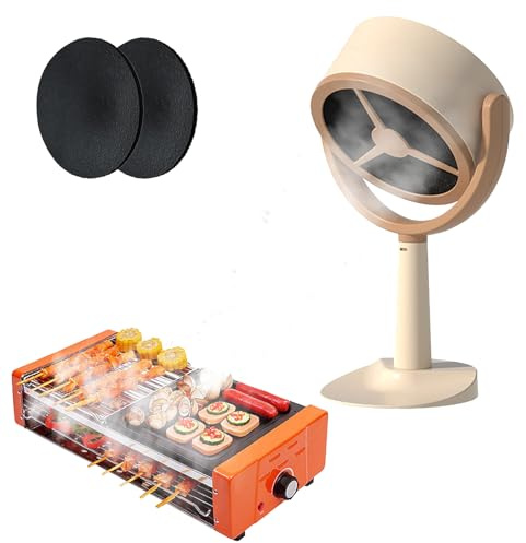 Kleine Tisch-Dunstabzugshaube, Mini-Dunstabzugshaube Leise Umluft Abzugshaube, für den Haushalt, Tragbare Dunstabzugshaube, für Zuhause Küche Camping BBQ Reise Wohnmobil, Schwarz (Mit Batterie)