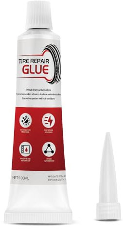Sternstunde Colla per riparazione pneumatici, colla in gomma, 100 ml, colore nero, adesivo di riparazione per pneumatici auto, moto, bicicletta