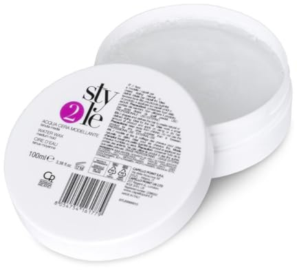 Style Acqua Cera Modellante a Tenuta Media, 100ml | Cera Professionale per Styling Naturali o Definiti, Ideale per Capelli Fini