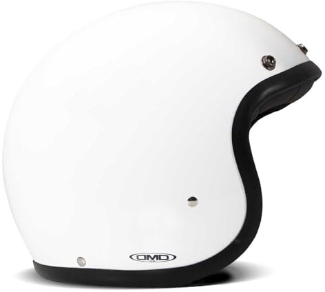 DMD Retro Solid White Open Face Helm Jethelm Motorradhelm ECE22.06, XL
