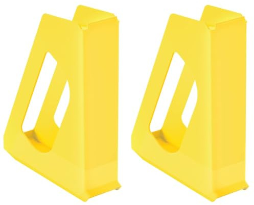 Esselte Stehsammler, A4, Ideal für Prospekte, Broschüren, Unterlagen, Mappen und Hefter, Stabiler Kunststoff, Gelb, VIVIDA, 628216 (Packung mit 2)
