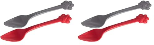 FACKELMANN Tiernahrungslöffel, Plastik, Mehrfarbig, 25 x 2.5 x 2.5 cm (Packung mit 2)