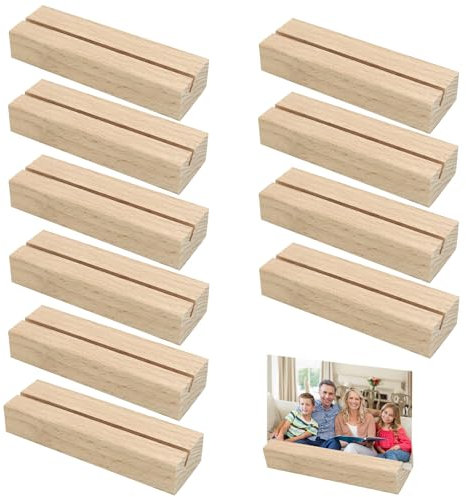 YCHYAN 10 Pezzi Portacarte in Legno, Supporto da Tavolo in Legno, Pino Segnatavolo Matrimonio, Portamenu in Legno per Ristoranti, Adatto a Casa, Ristorante, Matrimonio, Caffè (Colore del legno)