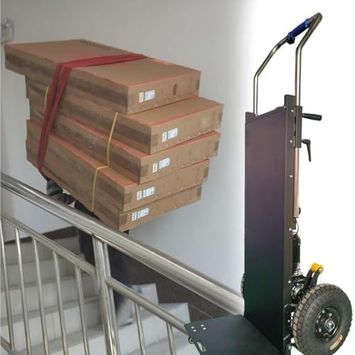 Generisch Sackkarre Schwerlast elektrisch Arbeitssparender Handwagen 400kg Kapazität 1500W Brushless Motor48V Abnehmbarer Akku Tragbares Elektrisches Treppensteigen