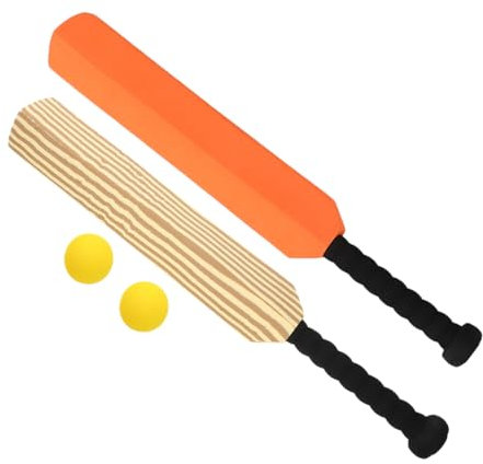 YARNOW Juego De Bate De Béisbol De Plástico Portátil 4 Piezas Naranja y Madera Eva para Niños y Adultos Entrenamiento y Juegos Al Aire Libre y Interiores