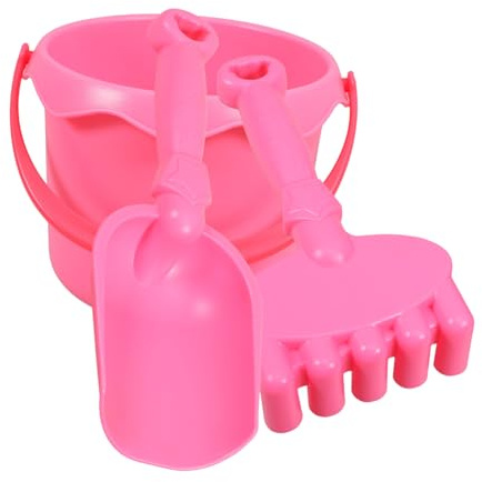 Abaodam 3piezas Niño Cubo De Arena y Rastrillo De Jardín Color Rosa Accesorios De Diversión para Playa y Jardinería Infantil