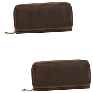 SHERCHPRY 2 Stück Uhrentasche aus Leder uhr set uhrenset uhrenaufbewahrung Uhrenschachtel watch storage reißverschluss Uhrenorganisator Uhrenträger tragbares Uhrengehäuse Rindsleder Coffee