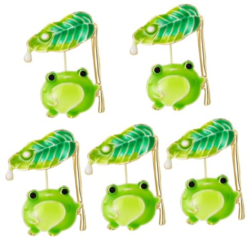 WOFASHPURET 5 Pièces Broche Bijoux Grenouille Mignon Épingles à Rose Ancien Broches Épingle à Nourrice Épingle à Vêtements Nouveauté Broche Broch De Vêtements Pince à Linge Alliage
