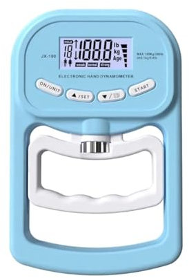 TIEOAXFT Dinamometro Digitale Manuale Misuratore di Forza della Presa Acquisizione Automatica Potenza Impugnatura Elettronica 396 libbre/180 kg(Blue)