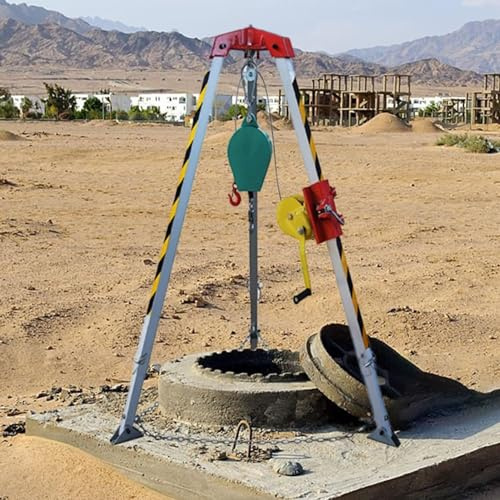 Heavy-Duty Rescue Tripod Kit - 2600 LBS Load Capacity Fall Arrest System for Confined Spaces Tunnels Sewers & Manholes - Essential Safety Gear for Emergency Response