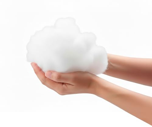 FUSIONHOME Relleno de Fibra Hueca Siliconada 1 KG - Relleno para Cojines, Almohadas, Peluches, Manualidades - Rellenos Indeformables de Alta Densidad - 100% Poliéster Antiacaros (1000 Gramos)