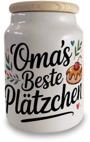 speecheese Oma's Beste Plätzchen Keksdose mit Herzen Plätzchenaufbewahrung für liebevolle Momente