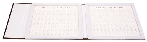 OUNONA Présentoir à Ongles 120 Couleurs Nuancier pour Nail Art en Format Livre Couleur Café 120 Capsules Cartes de Vernis à Ongles pour Exposition Professionnelle et Apprentissage