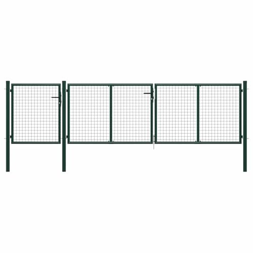 Générique Portail de Jardin Acier 400 x 100 cm Vert,Clôtures & barrières, Portillons,144311