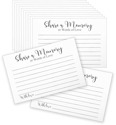 RAHHLIZS 50 Pcs Share a Memory Card 4 X 6 Share a Memory Cards for Celebration of Life, Memorial Cards for Funeral, Memorial, Birthday, Bridal Shower Game