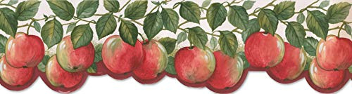 Wallpaper Border Apples Red Leaves Food 6.75 X 15' Bg76311n
