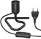 ledscom.de Lampada da tavolo/Portalampada/Base triangolare TRIN, interruttore, alluminio, nero, 1x E27 max. 60W