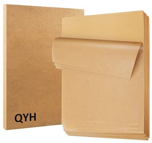 QYH 300 Pcs Parchment Paper Sheets for Baking, 8x12 Inches Unbleached Precut Parchment Paper for Baking Cookies, Frying, Air Fryer, Cooking, Grilling Rack, Oven