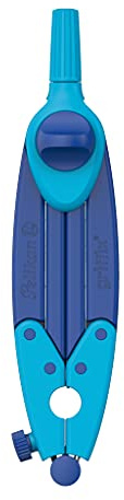 Pelikan griffix - Compasso scolastico, 150 mm, con mine di ricambio, temperamatite e protezione della punta, blu, 1 pezzo