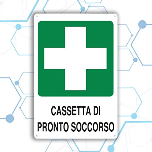 Nitek cartello cassetta pronto soccorso pvc 30cm x 20cm – Cartello auto adesivo| Sign, Schild | Impermeabili Lavabili, Azienda, scuola, pub, cinema