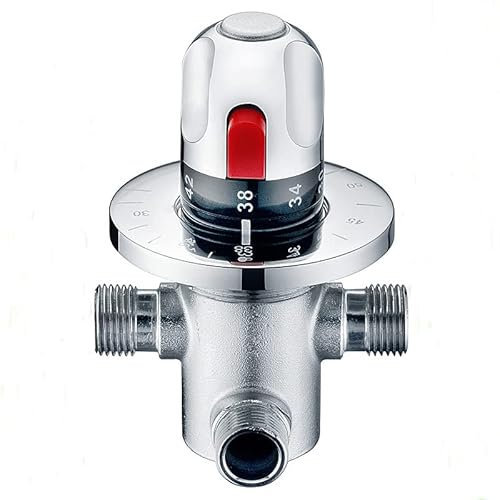 Mitigeur thermostatique en cuivre G1/2, vanne de mélange thermostatique pour baignoire, vanne de contrôle de la température de l'eau, tuyau de lavabo