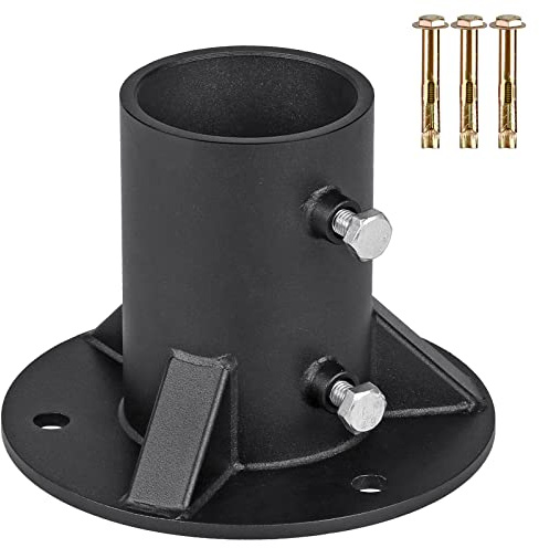 Insaga Chain Link Fence Post Floor Flange 2 1/2, Heavy Duty Round Fence Post Base, Metal Fence Post Flange, Mailbox Brackets for Round Metal Post fit OD 2-3/8'' Pipe/Post