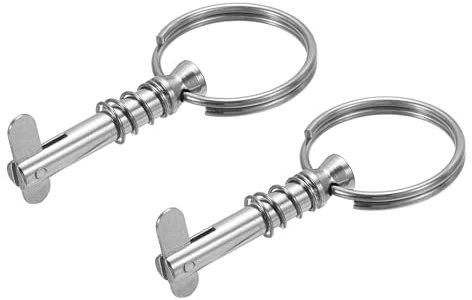 PATIKIL Acero Inoxidable 316 Pasador de Liberación Rápida 2 Piezas Pasador para Toldo Bimini Longitud 1,18 Longitud Total 1,65 Diámetro 0,25 con Cámara de Caída y Resorte