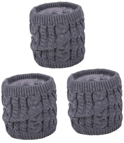GALPADA 3stücke Winter Scarf Mit Fleece-innenfutter Gestrickt Winddicht Unisex Klassisches Design Dunkelgrau Für Damen Und Herren Im Herbst Und Winter