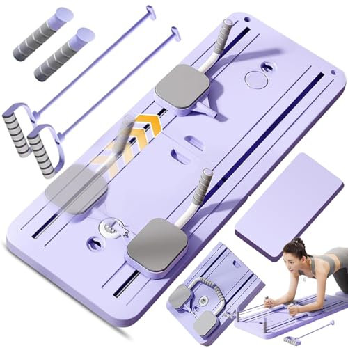 FlexuraFit Upgraded Pilates Board Pilates Reformer Machine for Home Multifunctional Abdominal Trainer Automatic Rebound Ab Roller Wheel Training Board Full Body Workout Equipment