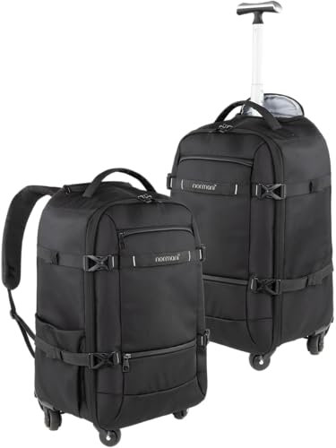 normani Reisetrolley mit Rucksack Funktion Noyon Handgepäck Tasche 37L | Reisetasche Bordgepäck Carry-On Bag mit 4 Rollen