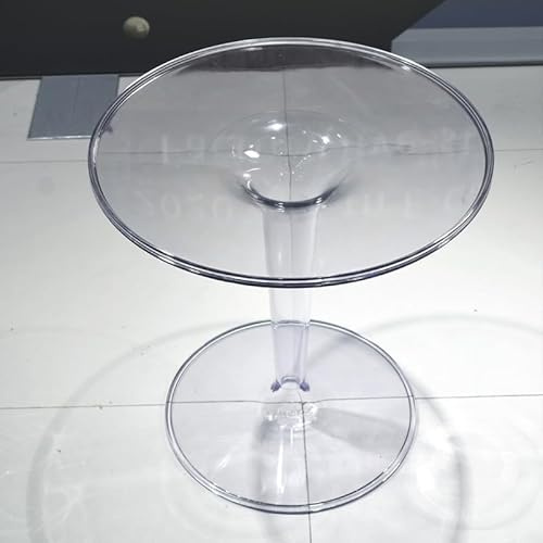 Mobile Side Table Acrylic Edge Table Nordic Simple Transparent Tea Table Balcony Small Round Table Creative Corner Table Modern Small Coffee Table Sofa End Table (Color : Transparent overall)