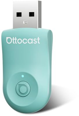 2025 Aggiornato 2 in 1 Adattatore wireless per CarPlay e Android Auto, OTTOCAST MINI compatibile con telefono iOS 10+ e Android 11+, converte CarPlay cablato in wireless, USB-A e USB-C (Verde)