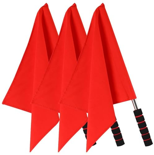 Toyvian Schiedsrichterflagge Rot Und Gelb 3 Stück Signalflaggen Mit Ergonomischem Griff 17.72 X 14.17 Zoll Für Fußball Leichtathletik Verkehrswarnung Und Schiedsrichtereinsatz
