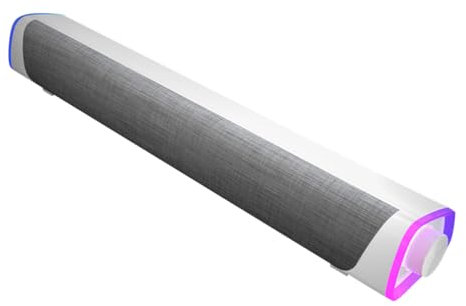 LABRIMP Barra De Sonido Altavoces Dobles para Ordenador, Altavoz Estéreo Cableado, Diseño Compacto, Sonido Envolvente 3D, Adecuado para Escritorio y Uso En Casa, Color Blanco