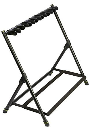 Gravity VARI-7 Multi- Gitarrenständer für bis zu 7 akustische, bass oder elektrische Gitarren, schwarz