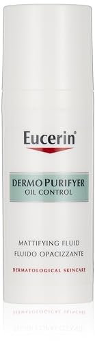 Eucerin DermoPurifyer Oil Control Fluido Opacizzante 50 ml, Crema opacizzante viso per un effetto matt fino a 8h, Crema viso Acido Salicilico purificante per pelle grassa e a tendenza acneica