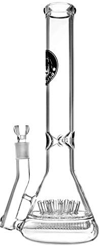 Heisenberg Big Bud Glasbong Höhe 42cm Beaker mit Eiskerben 18.8 Percolator Bongs NS19