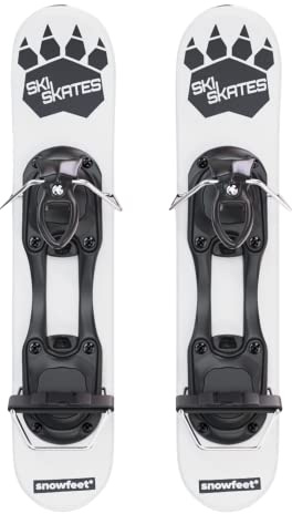 Skiskates - Mini Ski Skates für den Schnee | Skating Skis Snowblades Skiboards | Schlittschuhe für Schnee | Die Kürzesten Skier (White | Ski Bindings)