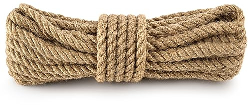 Ficelle Jute Corde Chanvre Epaisseur 10mm - Ficelle Jardinage Corde de Jute Rope Fil Kraft 20 m