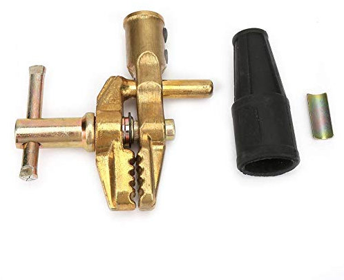 Pinzas de soldadura de alto rendimiento 600 A, latón, tierra de soldadura, cable de tierra, clip de cable de tierra, accesorios de corte de (All Brass)