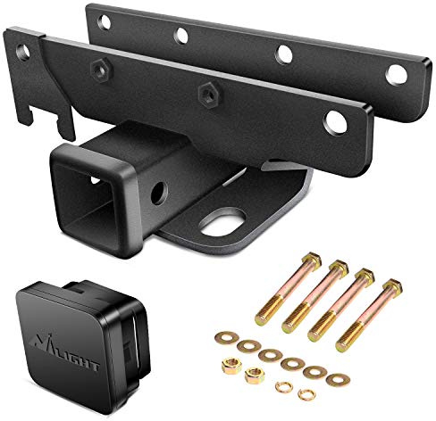 Nilight 2 Inch Rear Bumper Tow Trailer Hitch Receiver Kit Compatible for 2018-2024Jeep Wrangler JL JLU 4 Door and 2 Door Unlimited, Exclude JK Models
